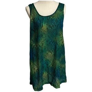 Dotti Ladies Snakeskin Sleeveless Tank Style Swimsuit Cover Up Size Large EUC